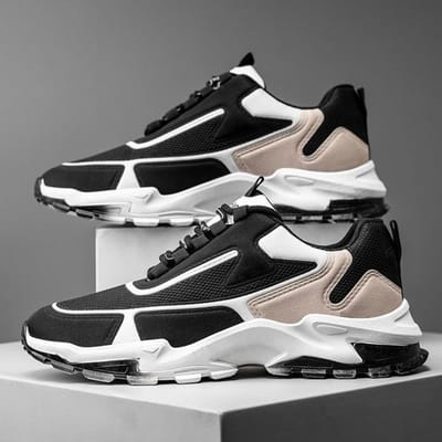 Mode Casual Schoenen Heren Outdoor Wandelschoenen Heren Ademende Mesh Schoenen Heren Splicing Tennisschoenen Casual Sneakers Voor Heren 43 black