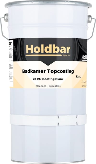 Holdbar Badkamer Topcoating Zijdeglans 5 kg - Badkamerverf - Transparant - Glashelder - Tegelverf - Waterdichte Badkamer verf - Ook Toepasbaar in douchecel - Gemakkelijk te reinigen - Mat- Zijde- en Hoogglans - 2 Componenten