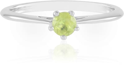 Cavill - Zilveren ring met Sfeen 0 284 ct - 925 Sterling zilver met Platina coating - Ronde briljant slijpsel - Elegante groene edelsteen ring