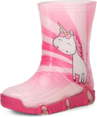 Ladeheid Kinder Regenlaarzen - Rubberen Anti-Slip Zool - PVC - LA-ZT-Szuwarek2020BW - Rosa Einhorn 30 - 23/24