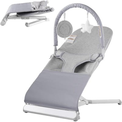 Transat Bébé Pliant Siège Chaise pour Bébés 0-9 Mois avec Barre de Jouets