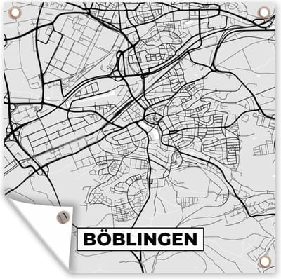 Tuin poster Stadskaart - Böblingen - Kaart - Duitsland - Plattegrond - 200x200 cm - Tuindoek