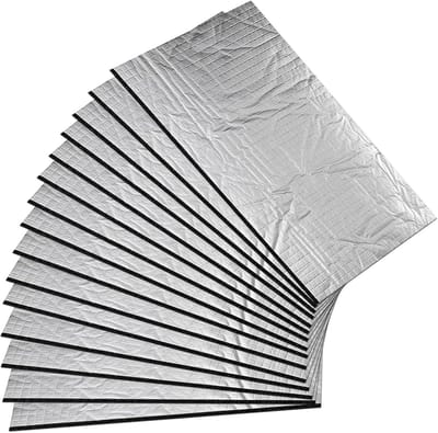 Famanu – 5 mm aluminiumbutyl platen voor voertuigisolatie, zelfklevend, 0,68 m², 250 x 180 mm, 15 stuks, geluidsisolatie en anti-vibratie
