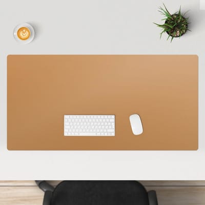 Wallfluent - Honingklei Bureau Onderlegger - 120x60 cm - Oranje Bureau Pad - Pastel- en aardse kleuren Bureau Onderlegger Groot - Onderlegger Bureau - Bureau Accessoires - Onderlegger Bureau
