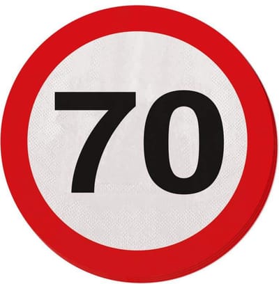 Folat - Servetten - Verkeersbord 70 (20 stuks)