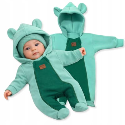 Dartomik Abcdefg-baby - Dwuwarstwige Baby Overall - Mint - Twee Ritsen - Geborstelde Katoen