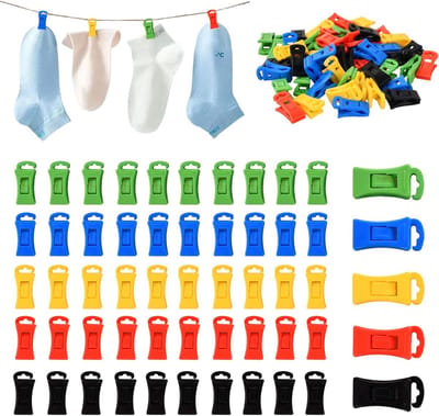 Kleurrijke Sokkenklemmen - Sokkenhouders Clips - Sokken Sorteren - Duurzaam Kunststof - 50 stuks - Multicolor