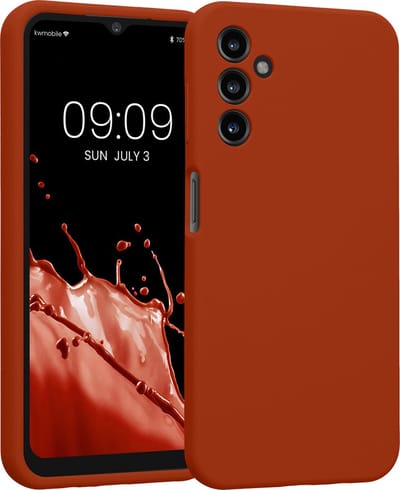 kwmobile telefoonhoesje geschikt voor Samsung Galaxy A14 5G - TPU backcover met siliconen coating - Smartphone case in roestoranje