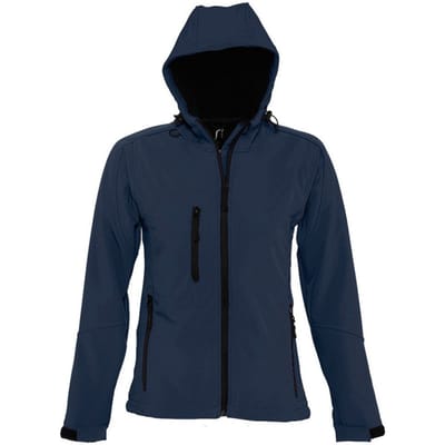 SOLS Dames/dames Replay Hooded Soft Shell Jacket (ademend, winddicht en waterbestendig) (Franse marine)