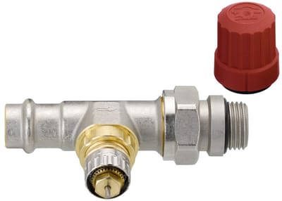 Danfoss Ventielhuis RA-N 15 Persfitting R 1/2, DG, mat vernikkeld, 013G3238