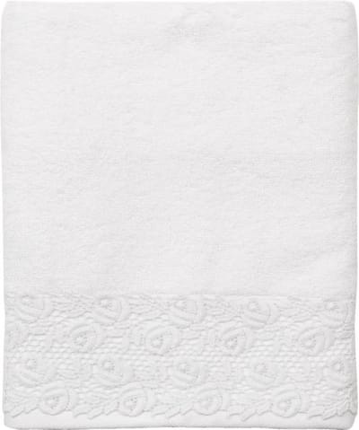 Clayre & Eef Katoenen Handdoek 50 x 100 (450 g/m2) wit - TOW0003MW