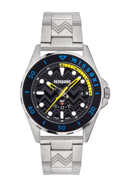 Missoni GMT MW1I00323 Horloge - Staal - Zilverkleurig - Ø 42 mm