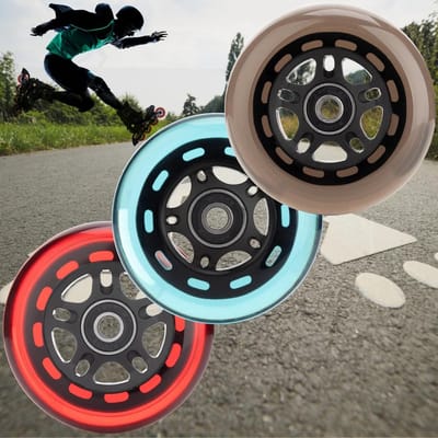 Reservewielen voor skates - Schaats wielen - Outdoor skaten - Slijtvast polyurethaan - 8 stuks 84mm - Blauw