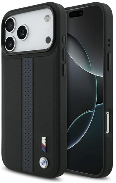 BMW Backcase hoesje geschikt voor iPhone 17 Pro Max - Effen Zwart - Kunstleer