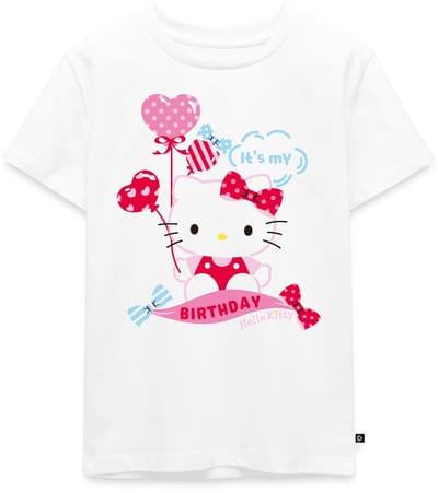 Hello Kitty Met Ballonnen Jarig Ontwerp Premium T Shirt Kinderen