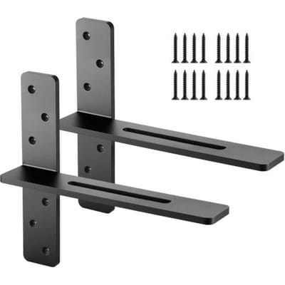 VEVOR Plankdragers, 2-pack, Plankdragers Draagvermogen 90 kg, 355,6 x 73,5 x 304,8 mm, Stevige stalen plankdragers voor planken, Zwevende beugelbevestigingen voor aanrechtbladen met schroeven