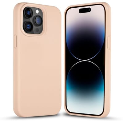 Coverzs Solid silicone case geschikt voor Apple iPhone 14 Pro (zacht roze) - iPhone 14 Pro hoesje roze - iPhone 14 Pro case geschikt voor Apple - Luxe siliconen hoesje met 3-laags bescherming