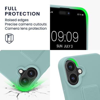 kwmobile back cover voor smartphone - geschikt voor Apple iPhone 16 Plus - 1x beschermhoesje van kunststof - In mintgroen
