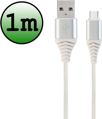 USB C Oplader - USB C Kabel - USB C naar USB A Kabel 1 meter - Wit