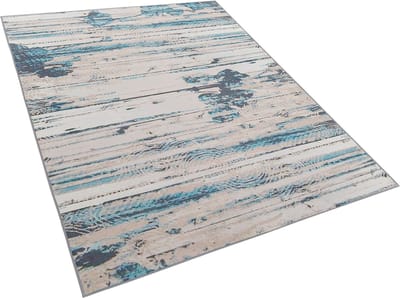 BURDUR - Laagpolig vloerkleed - Lichtblauw - 160 x 230 cm - Polyester