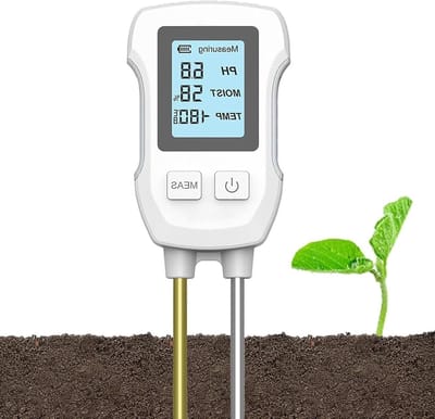 Bodem Tester - Meetinstrument Tuin - Planten Verzorgen - 3-in-1 Functie - 25.5 cm - Zwart