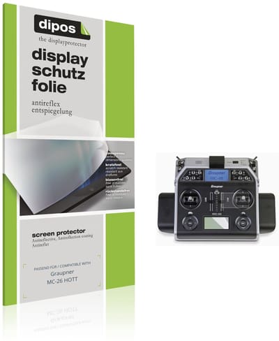 dipos – 2x Matte Beschermfolie geschikt voor Graupner MC-26 HOTT | Krasbestendige & antireflecterende Screenprotector Ultra-Thin