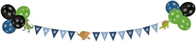 Amscan - Happy Dinosaur Set van Vlaggenlijn en Ballonnen (180 cm)