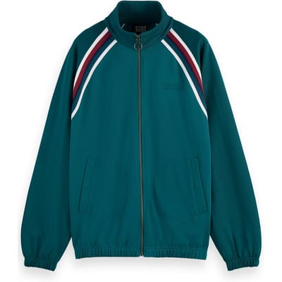 Scotch & Soda Track Full Zip Through Sweatshirt Pitch Green Taglia: S | Felpe con cappuccio Outlet | Uomo | Verde