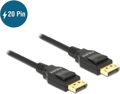 Delock - DisplayPort Beeldscherm Kabel - zwart - 1 meter