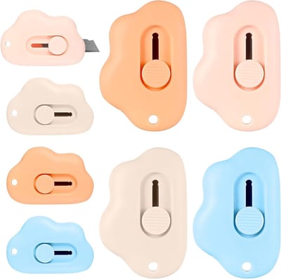 8 Stuks Mini Snijmessen, Inklapbare Dozenopener, Handige Gereedschappen voor Karton, Papier en Verpakkingen in 4 Kleuren