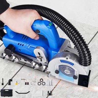 Elektrische Tegelreiniger - Voegmachine - Voegen Reinigen - Krachtige 1200W Motor - 11mm Snijdiepte - Grijs