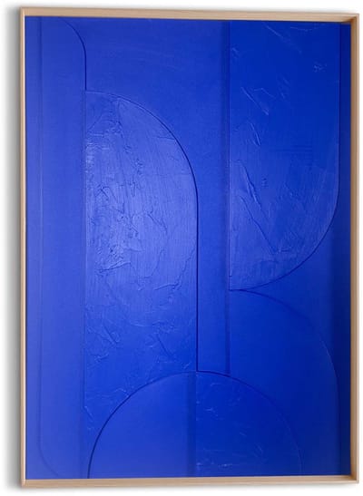 Schilderij 3D Art Blauwe Contouren - 70 x 50 - Hout - REINDERS