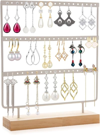 Earring holder organizer met 60 gaten - Ideale standaard voor het opbergen van oorbellen, sieraden en tentoonstellingen