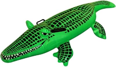 Opblaasbare krokodil - 150 cm - groen - water speelgoed krokodil - opblaasdieren - opblaaskrokodil