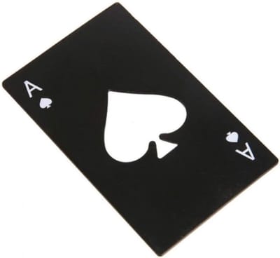 Flesopener Kaart - Kaartopener Bier - Drankjes Openen - Zakformaat Design - Creditcard Formaat - Zwart