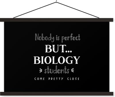 Posterhanger incl. Poster 60x40 cm - Schoolplaat - Studenten - Biologie - Bèta - Onderwijs - Textielposter - Zwarte latten