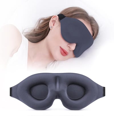 Slaapmasker - Zijslapen Volledig Lichtblokkerend 3D Oogmasker voor Nacht - Zacht en Ademend Unisex Ontwerp - Drukvrij en Ontspannend voor Mannen en Vrouwen - Grijze Kleur