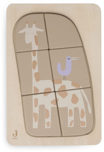 Jollein - Houten Puzzel - Jungle Jambo - Giraffe - Houten Speelgoed - Giraf - 100% FSC