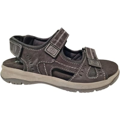 Rohde Zwarte Leren Heren Sandalen - Zwart - 41