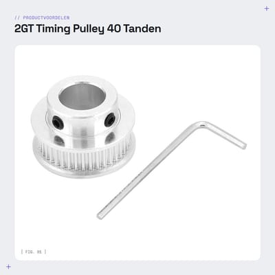 Dailygoods- Tandwiel 40 Tanden - Tandschijf - Boring 5/6/8/10/12 mm - Riembreedte 6 mm - Trapeziumvorm - Geschikt voor 3D Printer Accessoires - Katrol