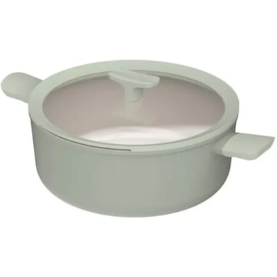 LEO Kookpot antikleef met deksel Balance Sage - Ø 28cm - Groen - PFAS-vrij