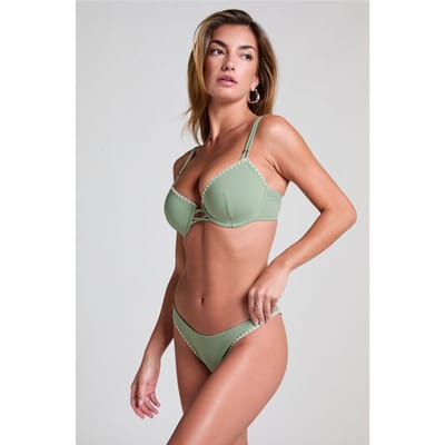 Hunkemöller Hoog uitgesneden bikinibroekje Joburg Groen