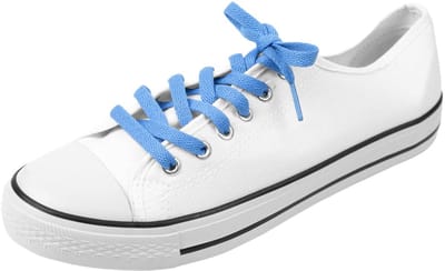 Platte schoenveters - Lichtblauwe Sneaker veters - Katoen - Kleur: Blauw - Lengte: 100cm - Breedte: 8mm