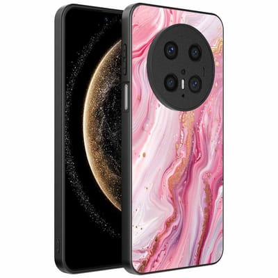 Geschikt voor Huawei Mate 70 Telefoonhoesje met marmer opdruk - TPU backcover case marble design - Roze - Smartphonica geschikt voor Huawei Mate 70