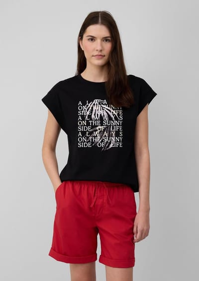 s.Oliver - female - T-shirt met een relaxed fit en folieprint