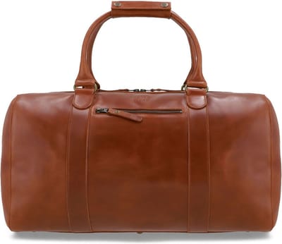 BUCKLE & SEAM Leren Reistas Willow Dot Weekender Cognac Bruine