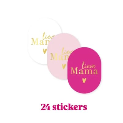24x Sticker - sluitsticker - LIEVE MAMA - 42x60mm - sluitsticker - cadeausticker - moederdag -moeder - mama - leuk inpakken - moederdagcadeau