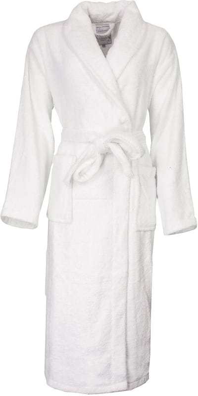 Tenderness Dames Badjas - 100% Katoen - Sjaalkraag - Wit - Maat M