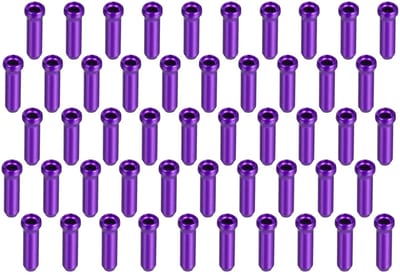 Dailygoods- Fietsremkabeldopjes 50 Stuks - Aluminiumlegering - Eenvoudige Installatie - Geschikt voor Fietsen - Violet - 12 x 4 mm - Kabeldop