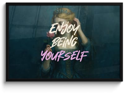 Poster in lijst - Fotolijst 90x60 cm - Posters - Vrouw - Roos - Quote - Posterlijst zwart - Decoratie - Wanddecoratie woonkamer - Muurdecoratie slaapkamer